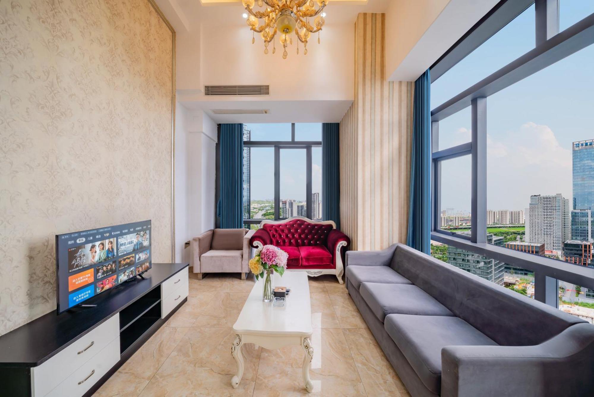 April Fair Duplex Apartment Guangzhou South Railway Station Ao Yuan Yue Shi Dai Branch Экстерьер фото